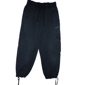 Vintage Nike Y2k‎ Drill Pants Track Swoosh Joggers Cargo Youth boy  M Black